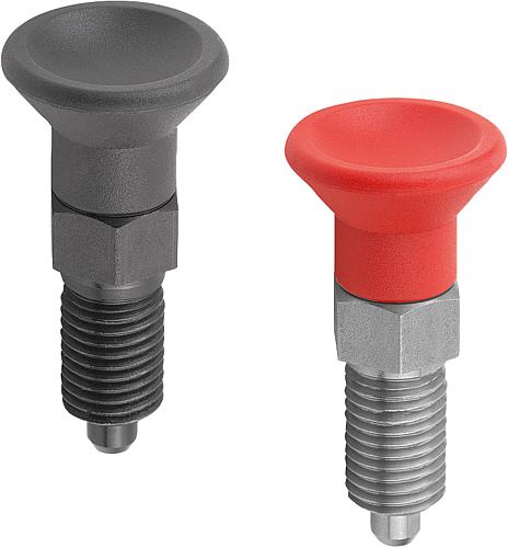 Arretierbolzen Stahl oder Edelstahl mit Kunstst...