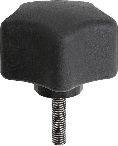 Fünfsterngriffe ergonomisch mit Außengewinde