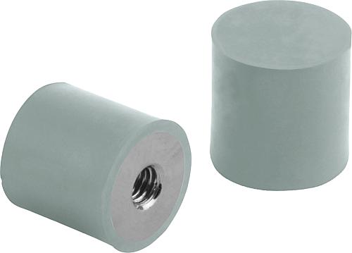 Gummipuffer Edelstahl Typ E zylindrisch mit Inn...