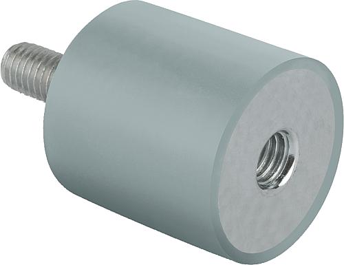 Gummipuffer Edelstahl Typ B zylindrisch mit Inn...