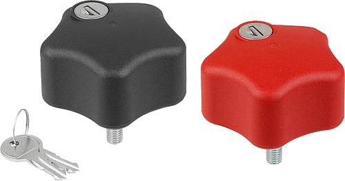 Fünfsterngriffe Kunststoff abschließbar mit Auß...