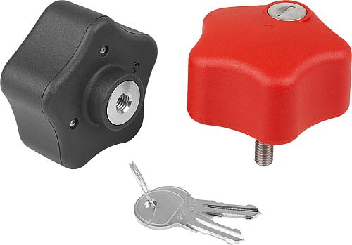 Fünfsterngriffe Kunststoff abschließbar