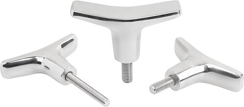 T-Griffe Edelstahl mit Außengewinde für Hygieni...