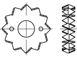 DIN 1052 Holzverb. Blechdorne Typ C, tZn, zweis., 75 ÜH tZn VE=S
