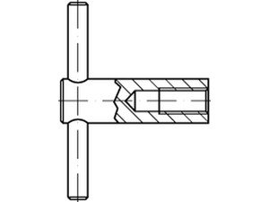 DIN 6305 Stahl 5 M 20 brüniert, fester Knebel eingepr. brün VE=S