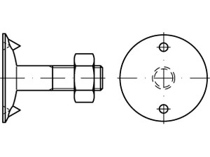 DIN 15237 3.6 M 12 x 60 Mutter + Tellerscheibe VE=S