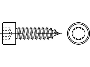 ART 88312 Zylinderblechschraube A 2 6,3 x 70 -C, Kopf DIN 912 A 2 VE=S