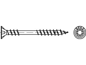 ART 89015 SPAX Senkkopf Stahl geh. 4,5 x 80 -T20 WIROX gal Zn VE=S