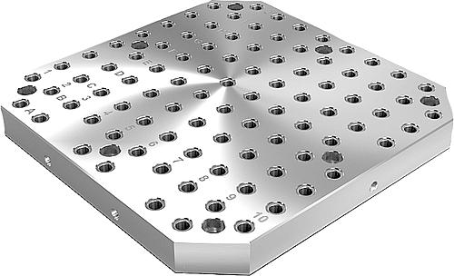 PALETTE MIT RASTERBOHRUNGEN, FORM:B L=800, H=50, D=16, D1=M16, GJL300