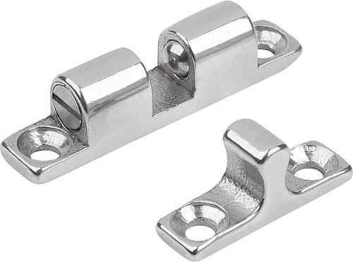 DOPPELKUGELSCHNÄPPER, L=70, B=13, H=17, A=60, EDELSTAHL 1.4401 GESTRAHLT, KOM...
