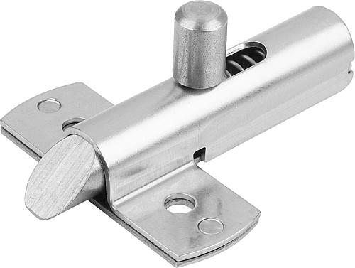 RIEGEL MIT RÜCKSTELLFEDER FORM:B RIEGEL NACH UNTEN L=73,5, B=56, EDELSTAHL 1....