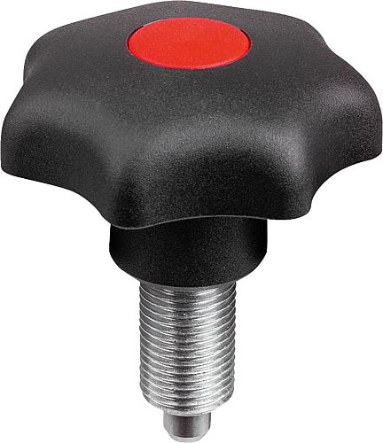 ARRETIER- UND SPANNGRIFF M. OPTISCHER VERRIEGELUNG GR.4 D2=63, M16X1,5, L=74,...