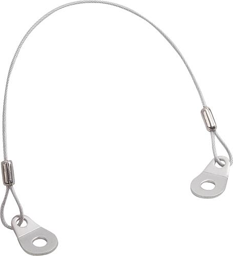 HALTESEIL FORM:E MIT LASCHE L=500, EDELSTAHL, 1.4401, KUNSTSTOFFÜBERZUG TRANS...