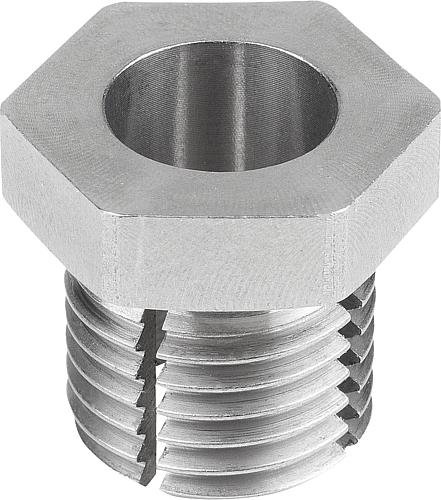 INNENSPANNSCHRAUBE SECHSKANTKOPF D=16, D1=M20X1,5, EDELSTAHL 1.4301 BLANK