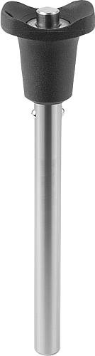 KUGELSPERRBOLZEN MIT KOPFARRETIERUNG MIT PILZGRIFF, D1=16, L5=250, EDELSTAHL ...