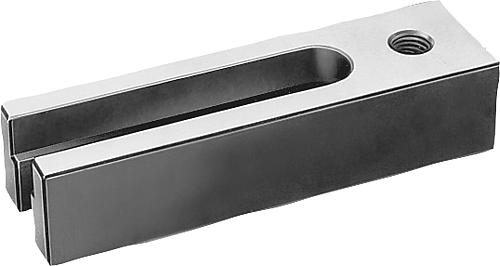 AUFLAGELEISTE VERSTELLBAR, D=M16, H=50, L=140, VERGÜTUNGSSTAHL BRÜNIERT