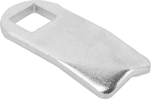 ZUNGE OHNE ANSCHLAG, NACH UNTEN GEKRÖPFT L=24, A bei H 13,5=19,5, STAHL VERZINKT