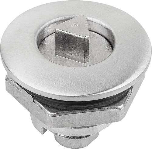 DREHRIEGEL KLEINE AUSFÜHRUNG, MIT DREIKANT 7MM, D=32, H=18, EDELSTAHL A4 1.44...
