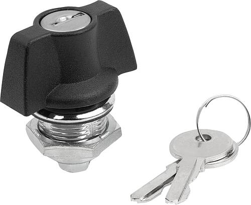 DREHRIEGEL MIT KNEBEL ABSCHLIEßBAR, GLEICHSCHLIEßEND, H=18, S=8, ZINK SCHWARZ...