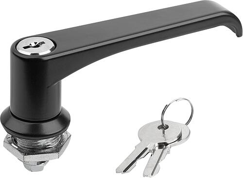 DREHRIEGEL L-GRIFF, MIT L-GRIFF ABSCHLIEßBAR, H=18, S=8 ZINK, SCHWARZ PULVERB...