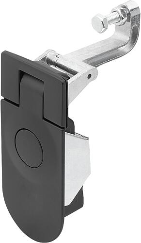 KOMPRESS.-HEBELVERSCHLUSS FLACH, FORM:A, H=75, ZINK SCHWARZ PULVERBESCHICHTET