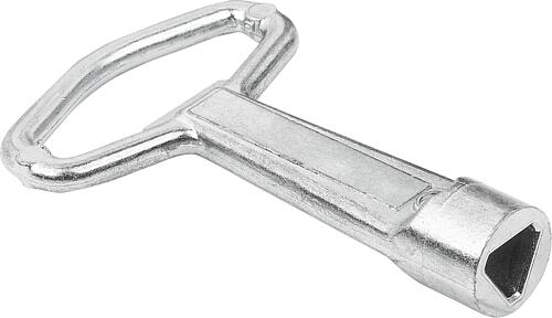 STECKSCHLÜSSEL DREIKANT 8 MM, FORM:A, ZINK, VERZINKT
