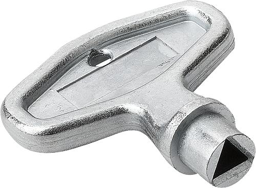 STECKSCHLÜSSEL DREIKANT 6,5 MM, FORM:B, ZINK, VERZINKT