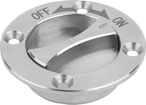 DREHSPANNRIEGEL MIT VERSENKTEM GRIFF, D=28, H=16,5, FORM:B, EDELSTAHL A2 BLAN...
