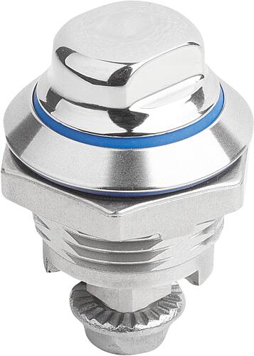 DREHRIEGEL D=28 EDELSTAHL 1.4404, KOMP:SILIKON, BLAU, SW=13