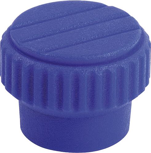 RÄNDELKNOPF VISUELLDETEKTIERBAR GR.0 D=M05, D1=8,5, H=11,5, POLYAMID BLAU RAL...