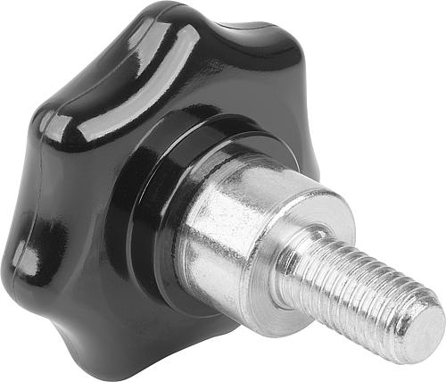 STERNGRIFF MIT VORSTEHENDER BUCHSE D=M12X60, D1=63 H=40, FORM:L, DUROPLAST SC...