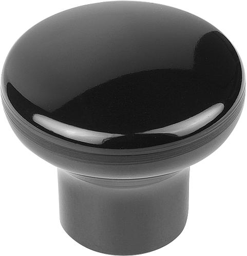 PILZKNOPF POLIERT D=M08 D1=33 DUROPLAST, SCHWARZ, KOMP:AUTOM.STAHL, BLAU PASS...