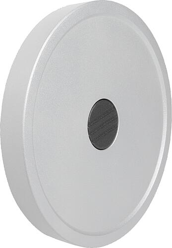 HANDRAD D1=125, FORM:E MIT PASSBOHRUNG, D2=14, ALUMINIUM SILBER PULVERBESCHIC...