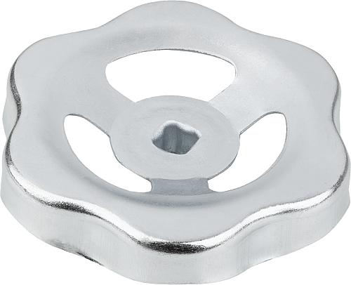 HANDRAD STAHLBLECH, VIERKANT V=12, D1=130, STAHL VERZINKT