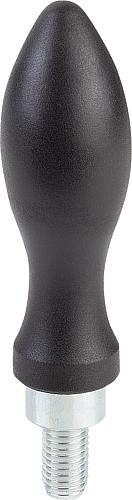 BALLENGRIFF DREHBAR D3=M12 THERMOPLAST, KOMP:STAHL, L1=95