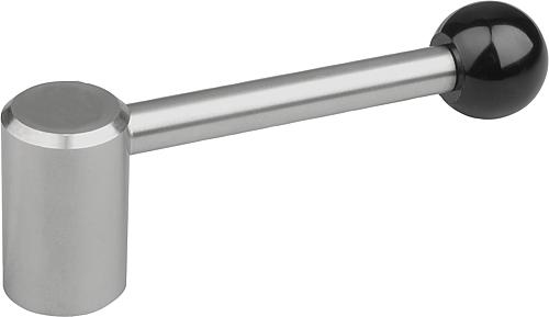 SPANNHEBEL GR.4 M20, A=128,5, FORM:0° EDELSTAHL, KOMP:KUNSTSTOFF