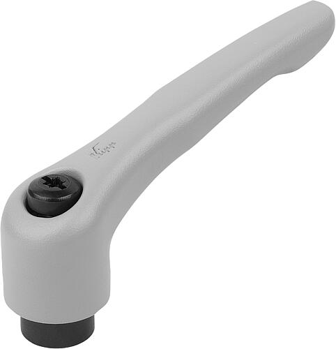 KLEMMHEBEL GR.9 M05, ZINK GRAU RAL7040 STRUKTURMATT, KOMP:STAHL BRÜNIERT