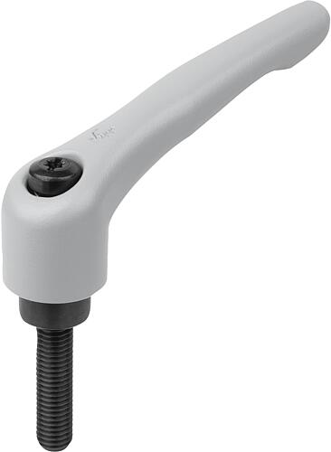 KLEMMHEBEL GR.9 M05X35, ZINK GRAU RAL7040 STRUKTURMATT, KOMP:STAHL BRÜNIERT