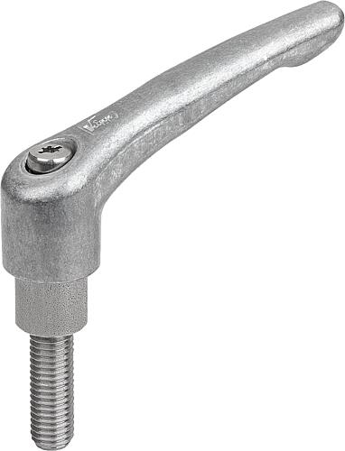 KLEMMHEBEL GR.3 M10X35, H1=14, D=16, ZINK BLANK, KOMP:EDELSTAHL BLANK