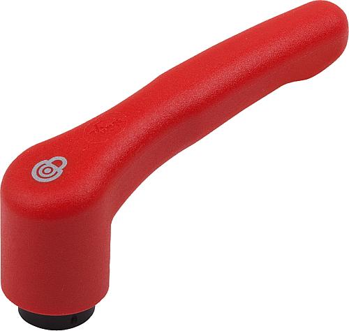 KLEMMHEBEL MIT SICHERHEITSFUNKTION GR.3 3/8-16, KUNSTSTOFF ROT RAL3020, KOMP:...