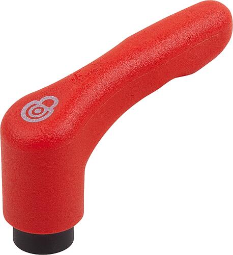 KLEMMHEBEL MIT SICHERHEITSFUNKTION GR.3 M10, KUNSTSTOFF ROT RAL3020, KOMP:EDE...