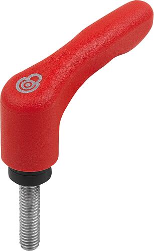 KLEMMHEBEL MIT SICHERHEITSFUNKTION GR.3 M10X40, KUNSTSTOFF ROT RAL3020, KOMP:...