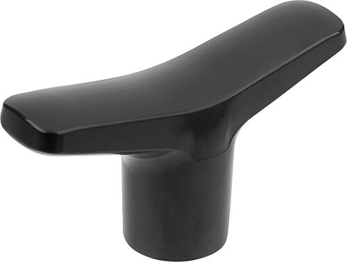 T-GRIFF D=M12, A=85,2, B=19,6, H=44,8, FORM:K DUROPLAST HOCHGLANZPOLIERT, SCH...