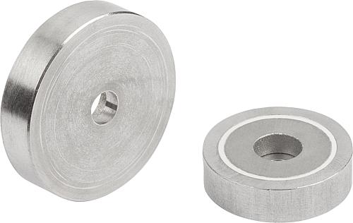 MAGNET FLACHGREIFER H=8 SMCO, RUND, KOMP:EDELSTAHL, D1=5,5, D=40 ±0,2