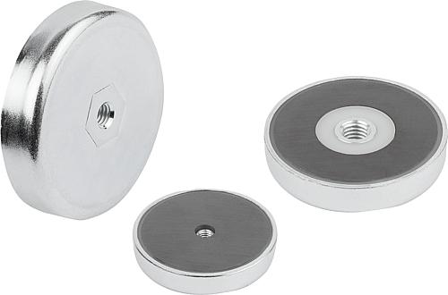 MAGNET FLACHGREIFER H=18 HARTFERRIT, RUND, KOMP:STAHL, D1=M10, D=80 ±0,25