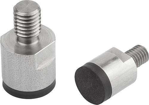 MAGNET STABGREIFER D1=M10 H=20 NDFEB, RUND, KOMP:GUMMI, D=20
