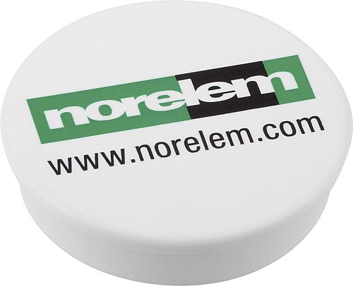 MAGNET HAFTMAGNET H=9 HARTFERRIT, WEISS, MIT NLM-LOGO, KOMP:KUNSTSTOFF, D=36