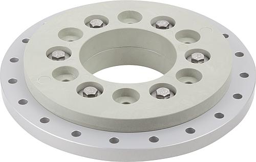 RUNDTISCH-GLEITLAGER, D=160, D4=60, H=30, ALUMINIUM, KOMP:KUNSTSTOFF