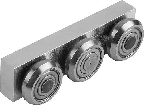ROLLENFÜHRUNGSWAGEN LOSLAGER GR.45 120X25, FORM:D STAHL, MASSIVAUSFÜHRUNG