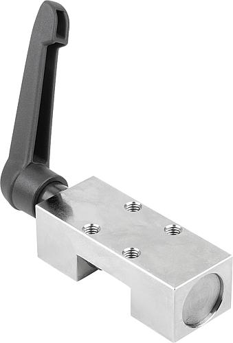 KLEMMELEMENT FÜR FÜHRUNGSSCHIENEN GR.55 B=53 F1=2000, ALUMINIUM